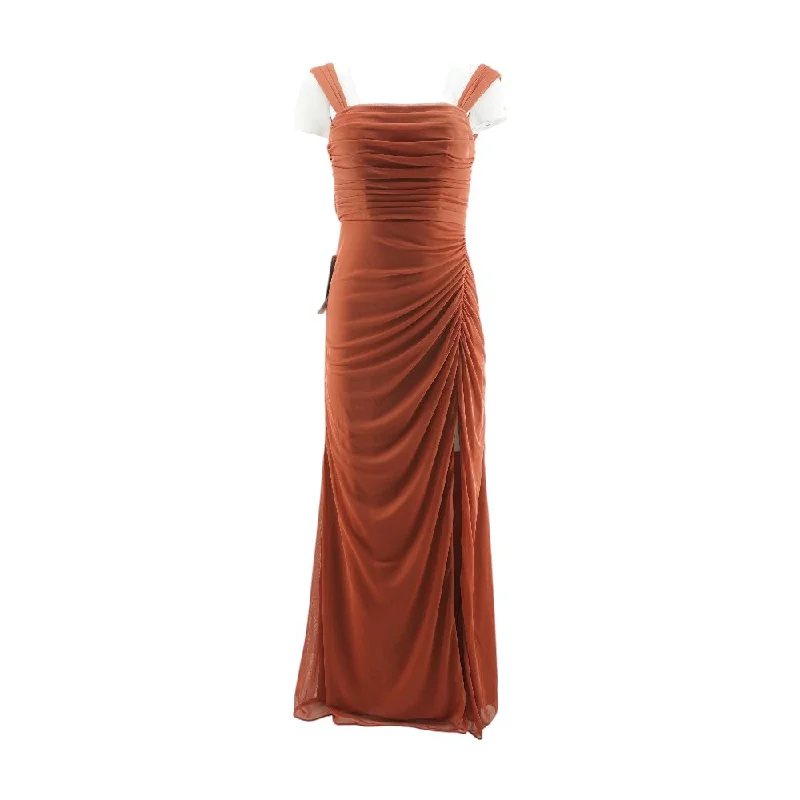 Rust Solid Maxi Dress