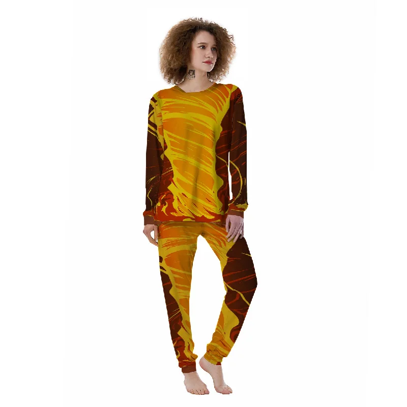 Fire Tornado Print Women's Pajamas Luxury pajama sets