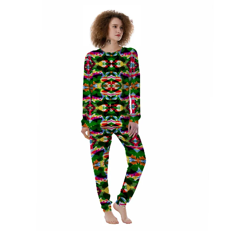 Fish Colorful Abstract Print Pattern Women's Pajamas Hoodie pajama sets