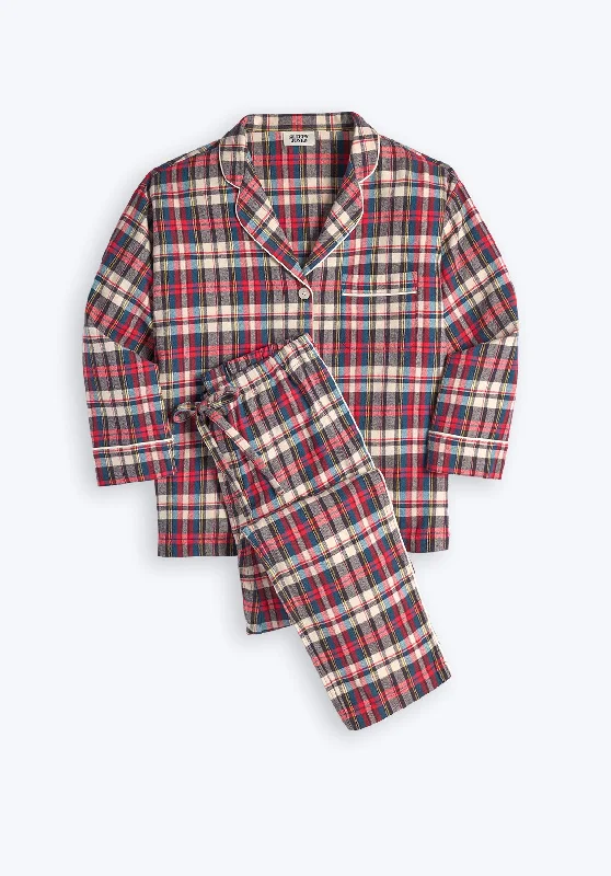 Marina Pajama Set in Flannel Taffeta Plaid Button-up pajama sets