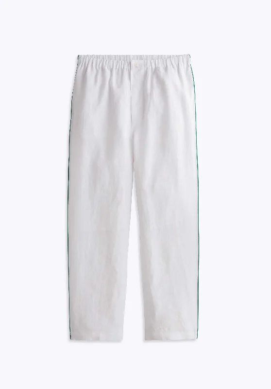 Milton Pajama Pant in White Linen Best-selling pajama sets 2024