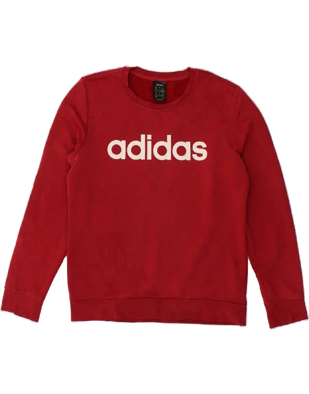 ADIDAS Womens Graphic Sweatshirt Jumper UK 12/14 Medium Red Cotton Cashmere sweaters