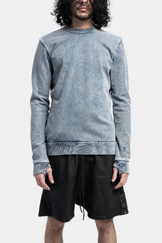 Crewneck sweater, Object Dyed Blue Soft-touch sweaters