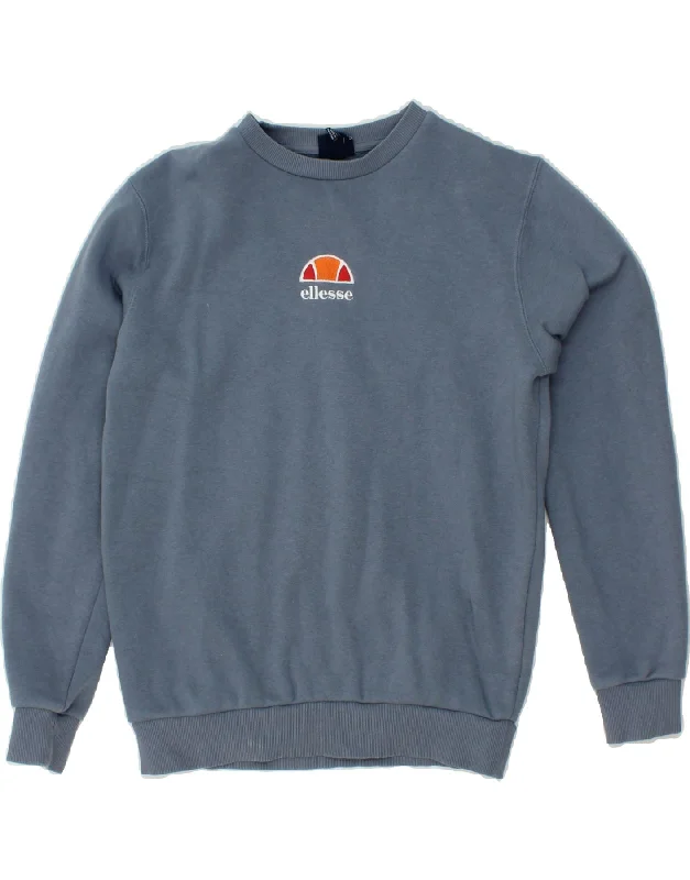 ELLESSE Womens Oversized Sweatshirt Jumper UK 10 Small Grey Cotton Discounted sweaters