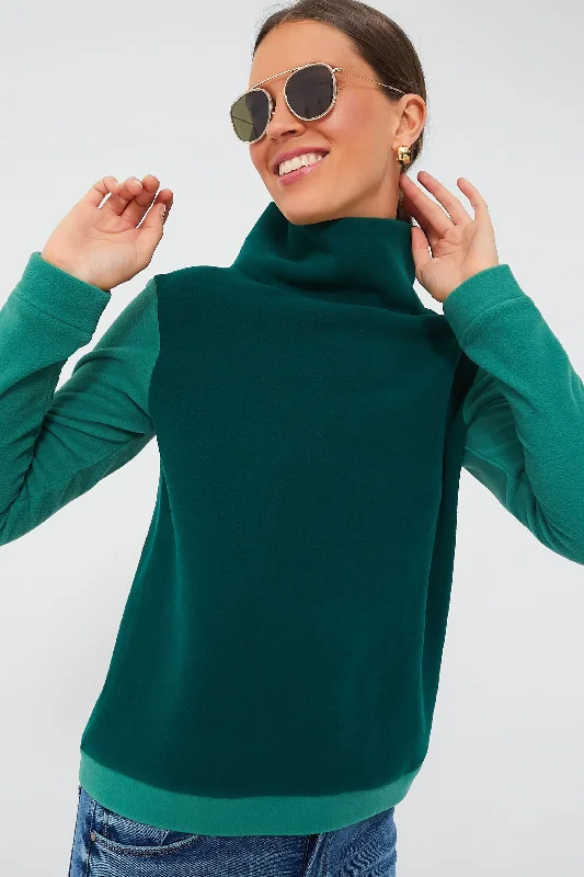 Exclusive Emerald Jaguar Green Colorblock Park Slope Lightweight sweaters for spring