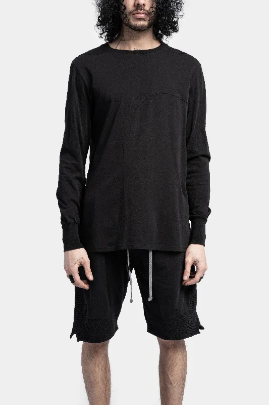 Long Sleeve Cotton Tee, Black Travel-friendly sweaters