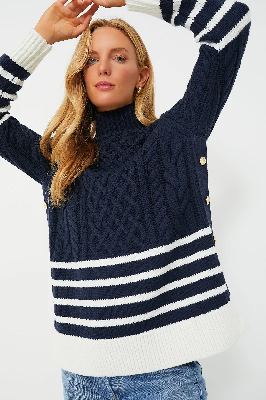 Navy Striped Sankaty Turtleneck Columbia sweaters