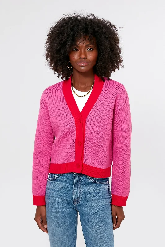 Pink and Red Emily Cardigan Thanksgiving sweaters