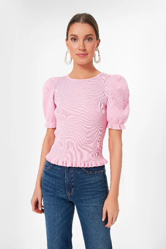 Pink Short Sleeve Lawrence Sweater Budget-friendly sweaters