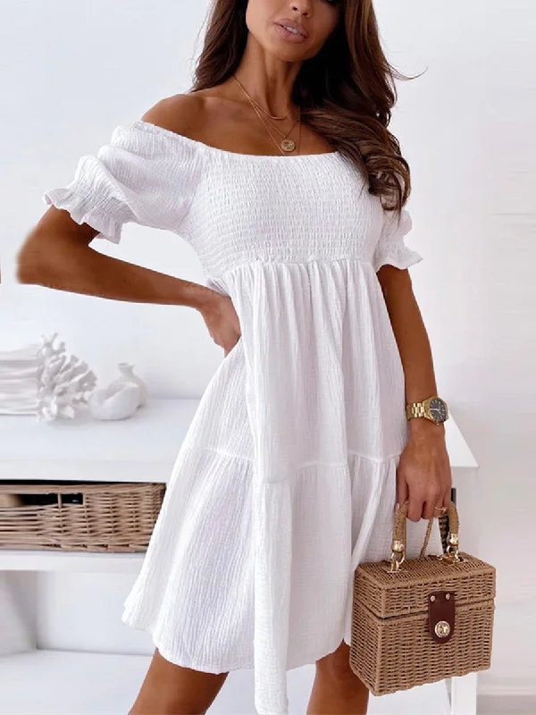 Enjoy The Days Off-shoulder Mini Dresses Summer party mini dresses