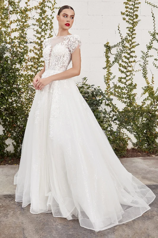 Cinderella Divine: Enchanting Floral AppliquÃ© Wedding Gown for Unforgettable Moments Simple Wedding Gown