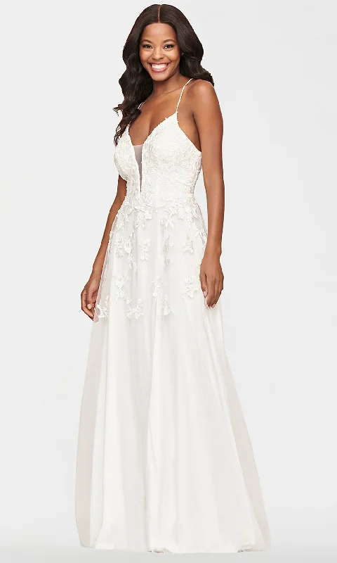 Faviana S10640 White Lace Gown