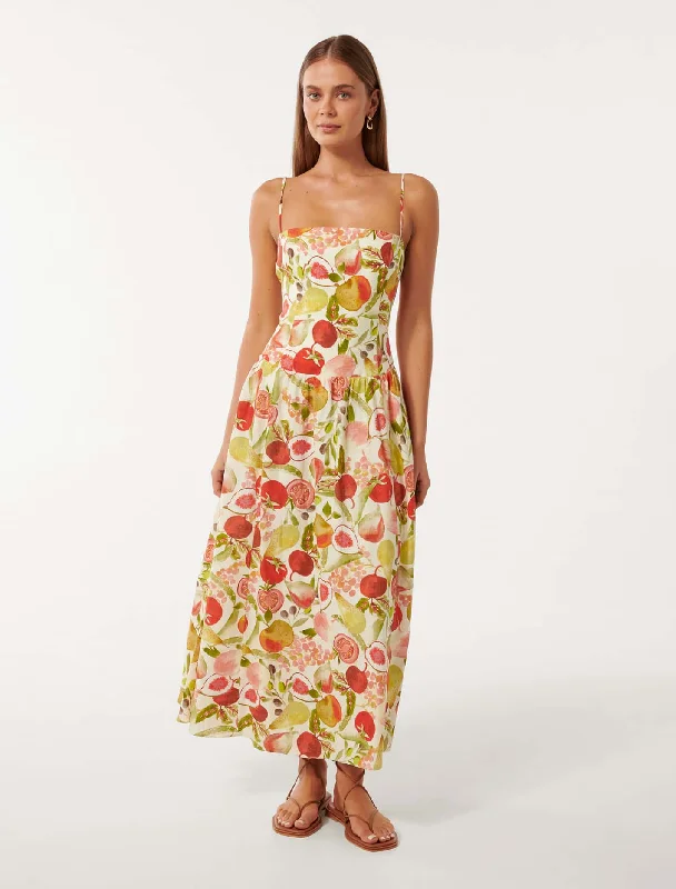 Brooke Linen Drop Waist Midi Dress Must-have midi dresses for this season