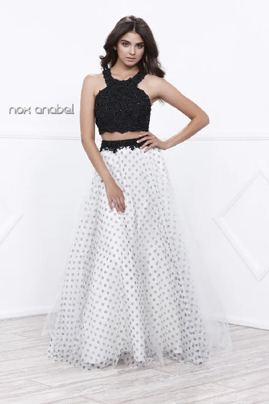 Long Two Piece Black White Prom Dress H&M maxi dresses