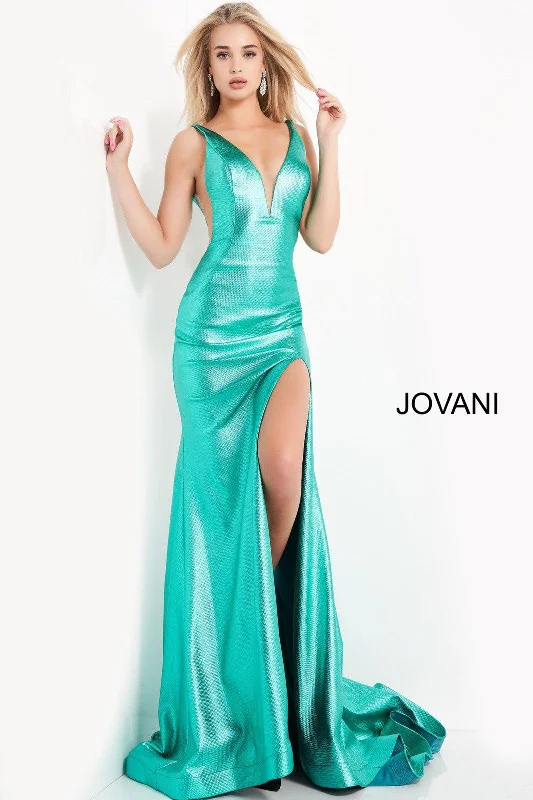 Jovani 06125 Long Formal Metallic Long Prom Dress Minimalist maxi dresses