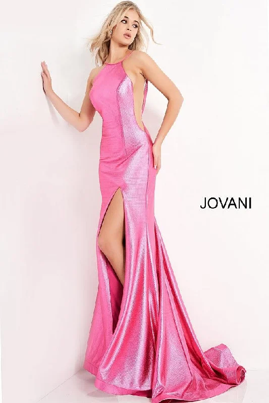 Jovani 06525 Metallic Backless Long Prom Dress Revolve maxi dresses