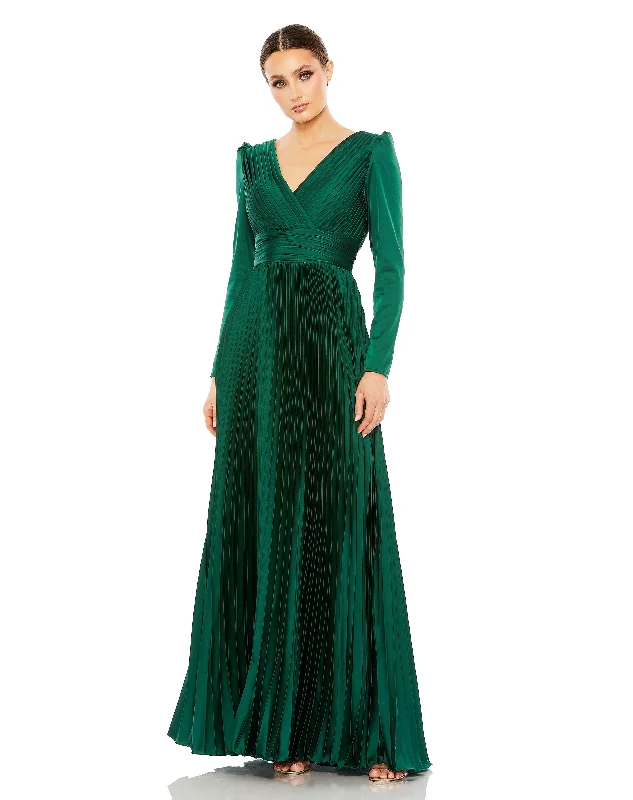 Mac Duggal 26542 Long Sleeve Formal Pleated Dress Festival maxi dresses