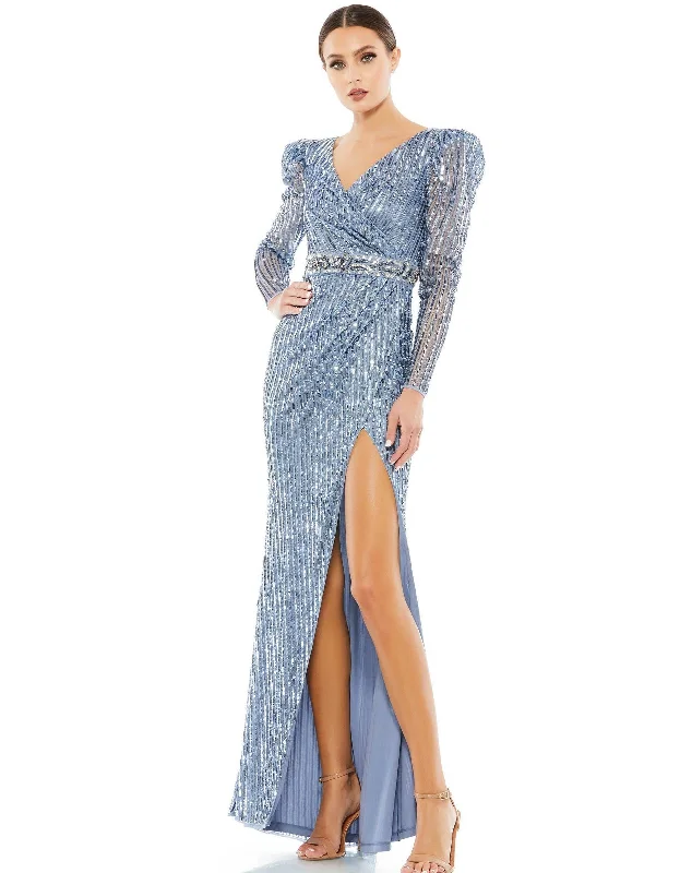 Mac Duggal 93549 Long Puff Sleeve Formal Dress Women's trendy maxi dresses sale