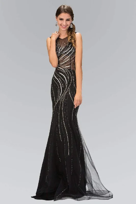 Elizabeth K - GL2150 Embellished Jewel Neck Trumpet Gown Must-have party dresses for this season