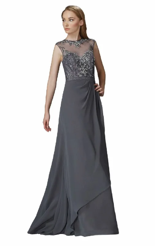 Elizabeth K - GL2099 Jewel Illusion Draped Chiffon Gown Discounted party dresses