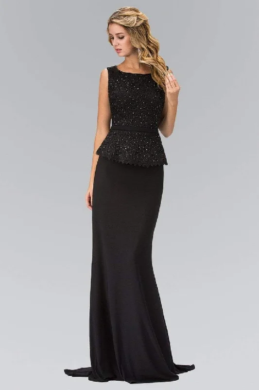 Elizabeth K - GL1422 Laced Bateau Neck Gown Sequin party dresses