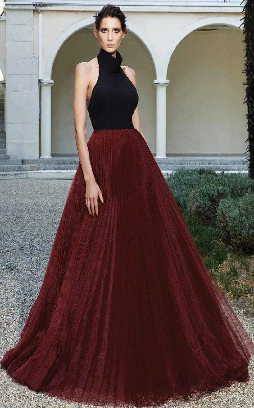 MNM Couture - Shirred Halter Neck Ballgown N0124 Best party dresses for cocktail parties