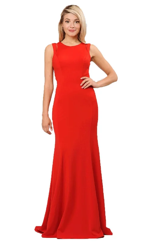 Poly USA - 8232 Sexy Cutout Back Mermaid Jersey Evening Gown Birthday party dresses