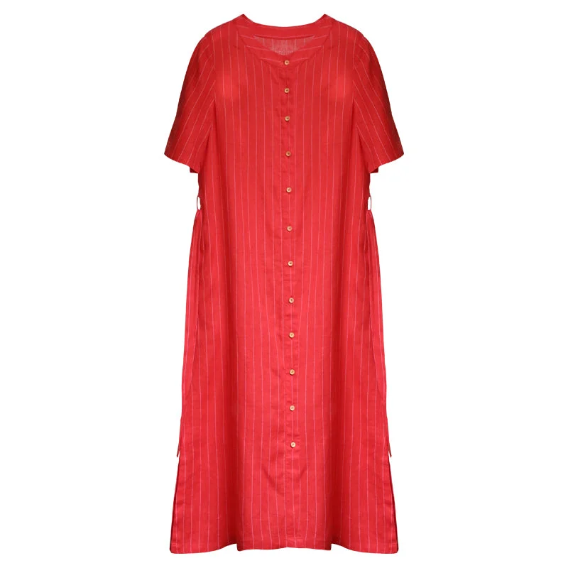 Red Linen Women Dresses Summer Women DressesWC961822 Backless unclassified dresses