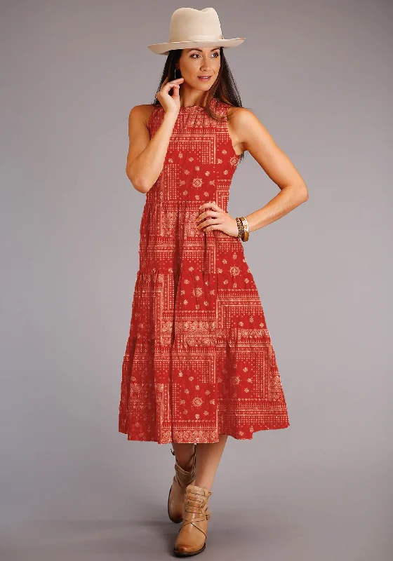 Women's Stetson Bandana Patchwork Rayon Dress Bodycon unclassified dresses