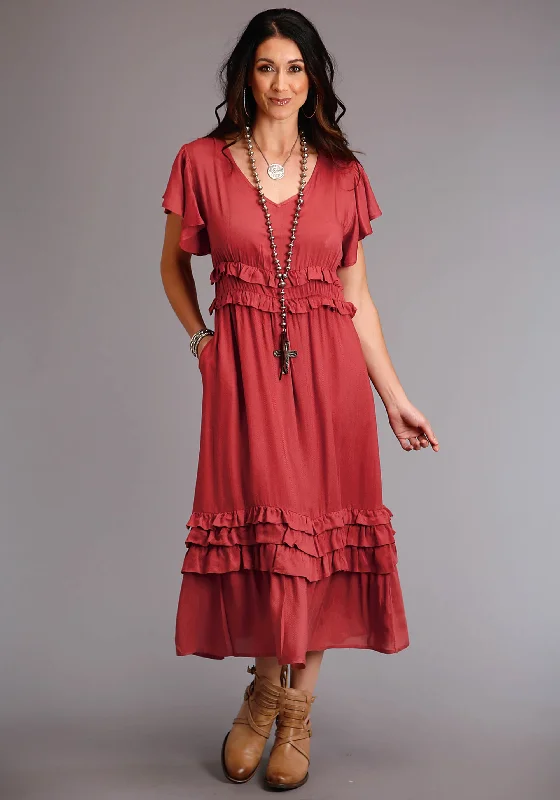 Women's Stetson Cinnamon Rayon Herringbone Western Dress Dark color unclassified dresses