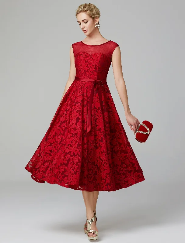 A-Line Elegant Dress Party Sleeveless Neck All Over Floral Lace with Pleats Halter floral dresses