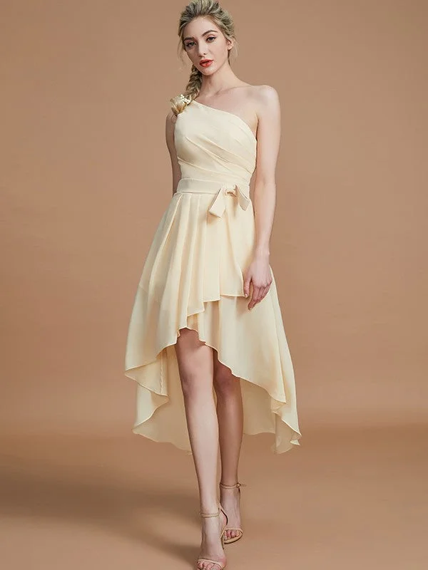 A-Line/Princess One-Shoulder Sleeveless Layers Asymmetrical Chiffon Bridesmaid Dresses Sexy unclassified dresses