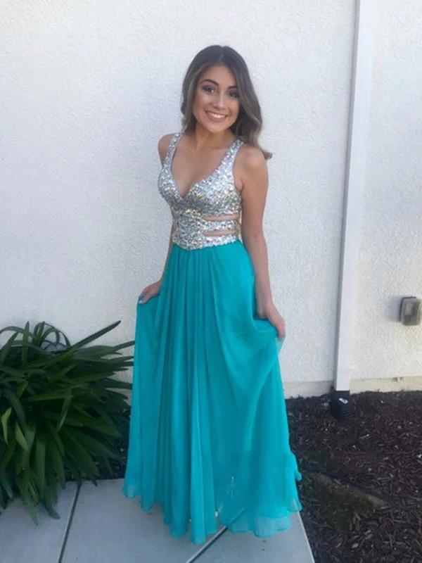 A Line Sweetheart Neck Blue Prom Dresses, Blue Formal Dresses Designer unclassified dresses