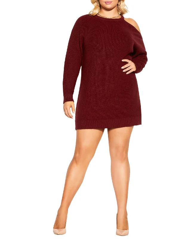 Amalia Knit Dress | Garnet Ruffled unclassified dresses