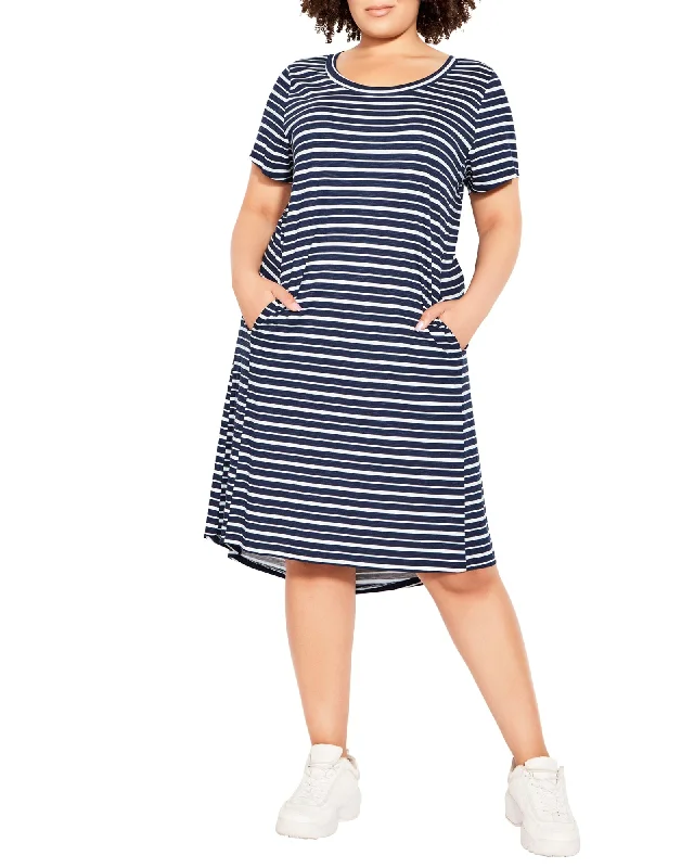 Ava Striped Hello Sunshine Dress | Navy / White Formal unclassified dresses