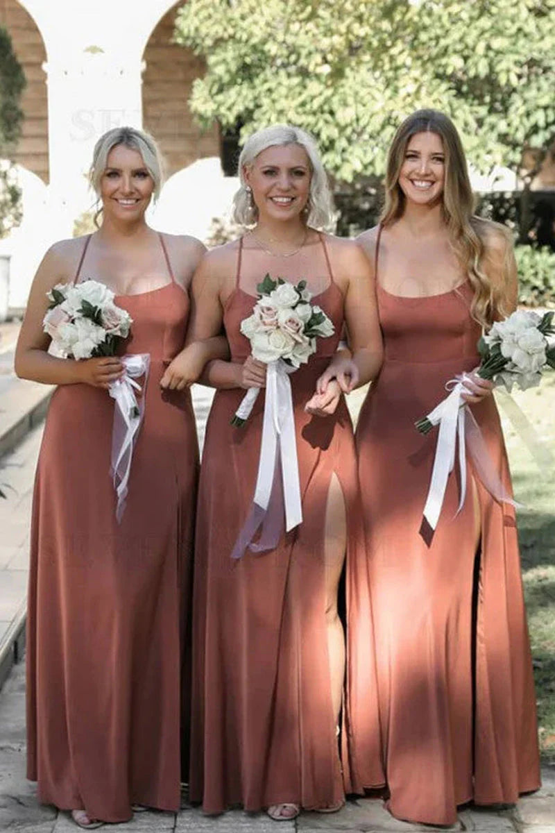 Bridesmaid Dress Simple Cross Straps Back Breathable unclassified dresses