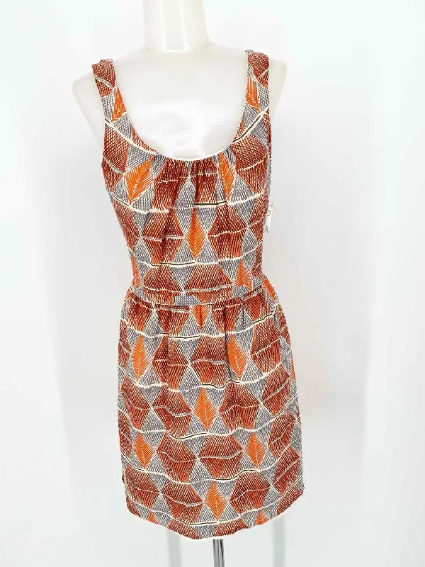 Broadway&Broome Women's Orange/gray Sleeveless Print Size 4 Dress Girls' floral dresses