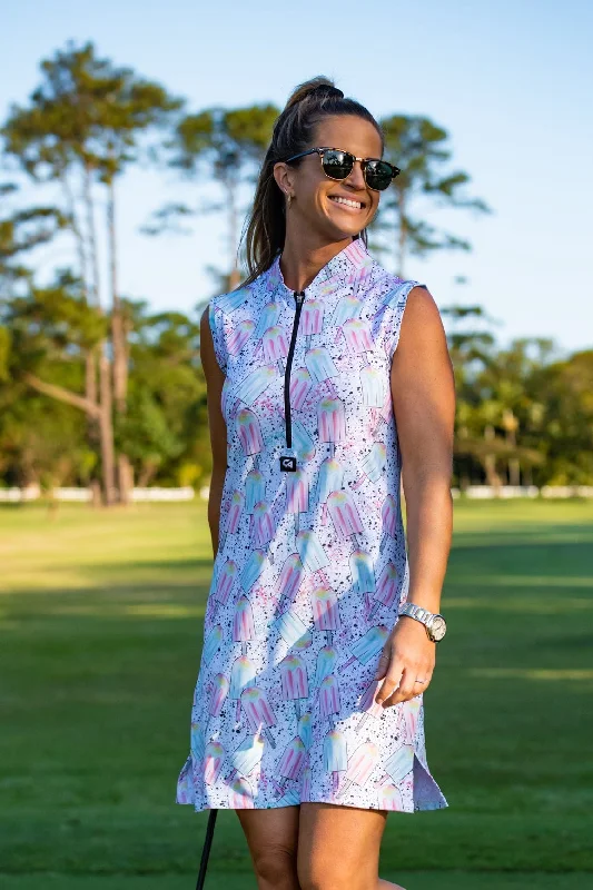 CA Funky Golf Dress | Splattered Ice-cream Denim unclassified dresses