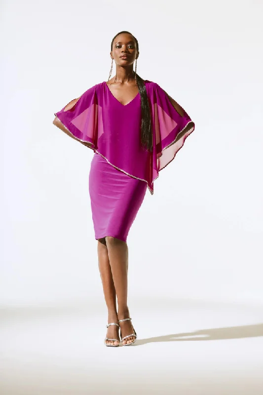 Chiffon and Silky Knit Poncho Dress Sequin unclassified dresses