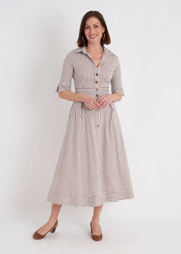 Monaco Dress (Taupe Stripe) Plus size unclassified dresses