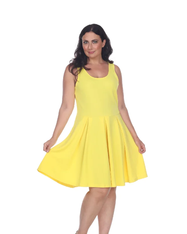 Crystal Fit and Flare Dress | Yellow Trendy unclassified dresses