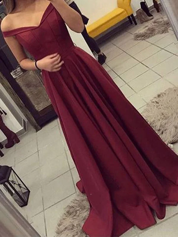 Custom Made Off Shoulder Burgundy Prom Dresses, Burgundy Formal Dresses, Burgundy Evening Dresses Winter unclassified dresses