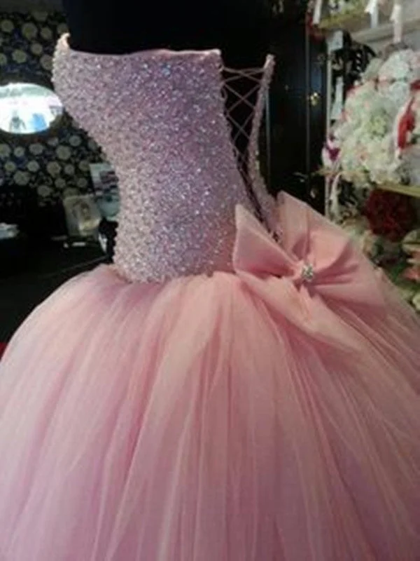 Custom Made Pink Prom Dresses, Pink Ball Gown Dresses Spring unclassified dresses