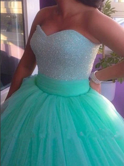 Custom Made Sweetheart Neck Floor Length Ball Gown, Green Prom Dresses, Evening Dresses Holiday unclassified dresses