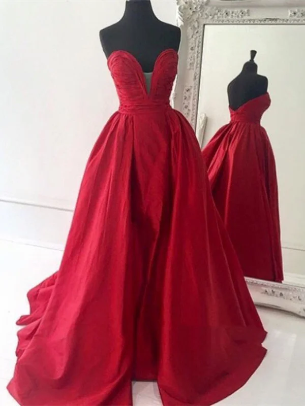 Custom Made Sweetheart Neck Red Ball Gown, Red Prom Dress, Red Formal Dress Winter unclassified dresses