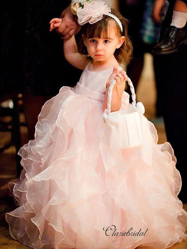 Cute Princess Organza Flower Girl Dresses, A-line Flower Girl Dresses Smocked unclassified dresses