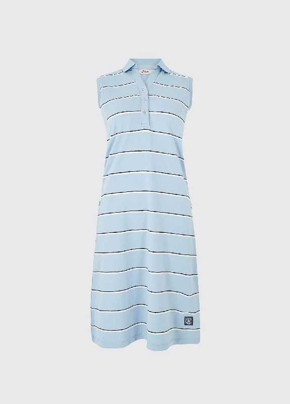 Wilford - 4-Way Stretch Polo Jurk - Light Sky Smocked unclassified dresses