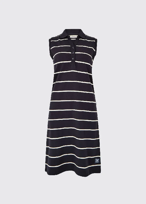 Wilford - 4-Way Stretch Polo Jurk - Navy Street style unclassified dresses