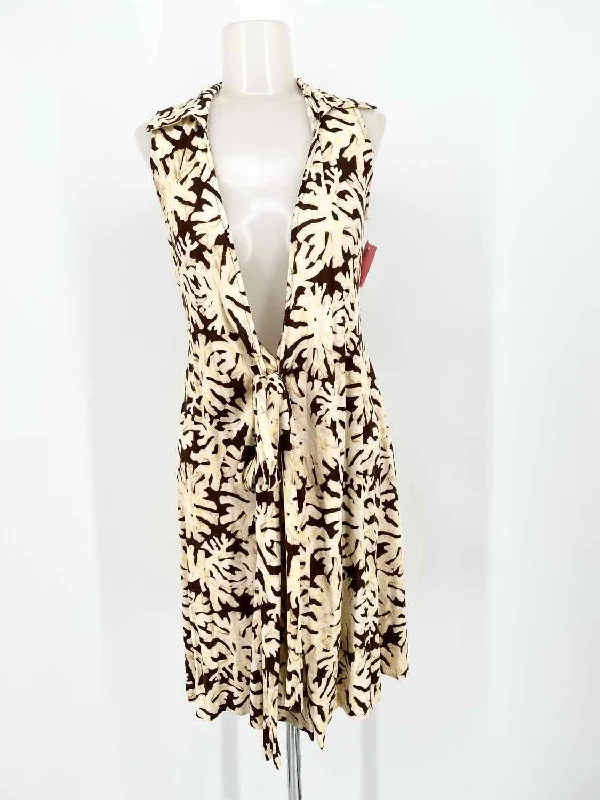 Diane Von Furstenberg Women's Brown/Yellow Wrap Floral Size 0 Dress Hot new arrivals in floral dresses