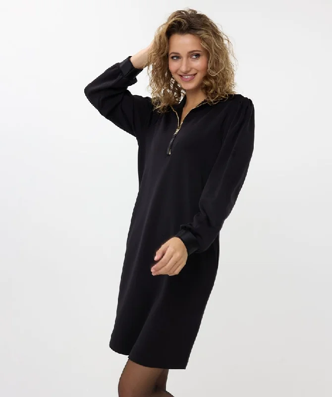 Modal Zip Dress (Black) Long sleeve unclassified dresses